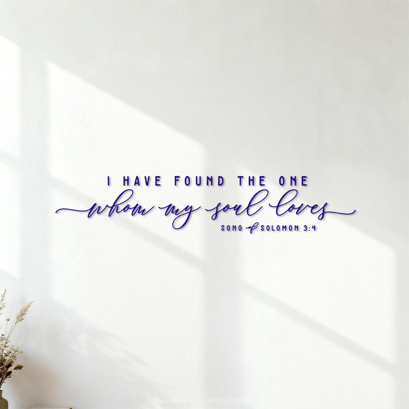 Wall Decals Wedding Romance Bible Verses Christian Bedroom Couples I Have Found The Love of My Soul 20.8x107.8cm Do not Damage the wall Surface DarkBlue — image 1