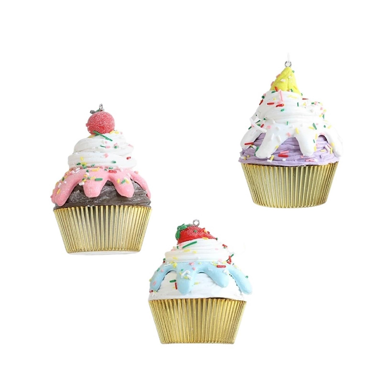 3 uds decoración de Pastel Navidad Rosa Azul púrpura hogar árbol Adornos Colgantes Año Nuevo para Navidad Invierno Fiesta DecoracióN