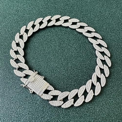 Hip Hop Cuban Moissanite Bracelet for Men Women Rock 925 Sterling Silver D Color VVS1 Clarity Lab Diamond Link Chain Jewelry for Valentine's Day Gift2