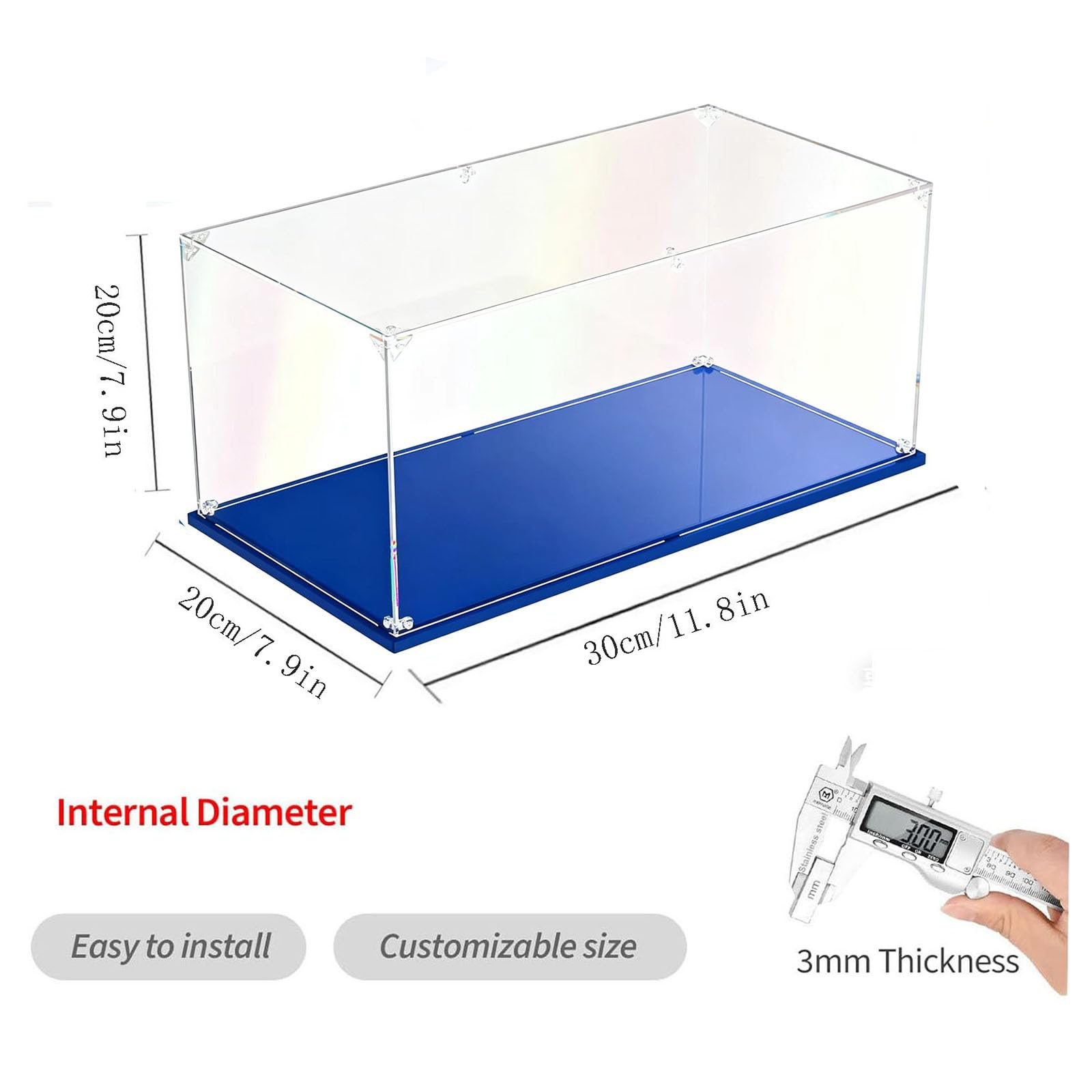 Vitrine Acrylique Transparente，Vitrine en Acrylique pour Collection pour Lego,Voiture Miniature pour Moto Figurines Jouets Objets de Collection Vitrine en Acrylique (30x20x20CM)