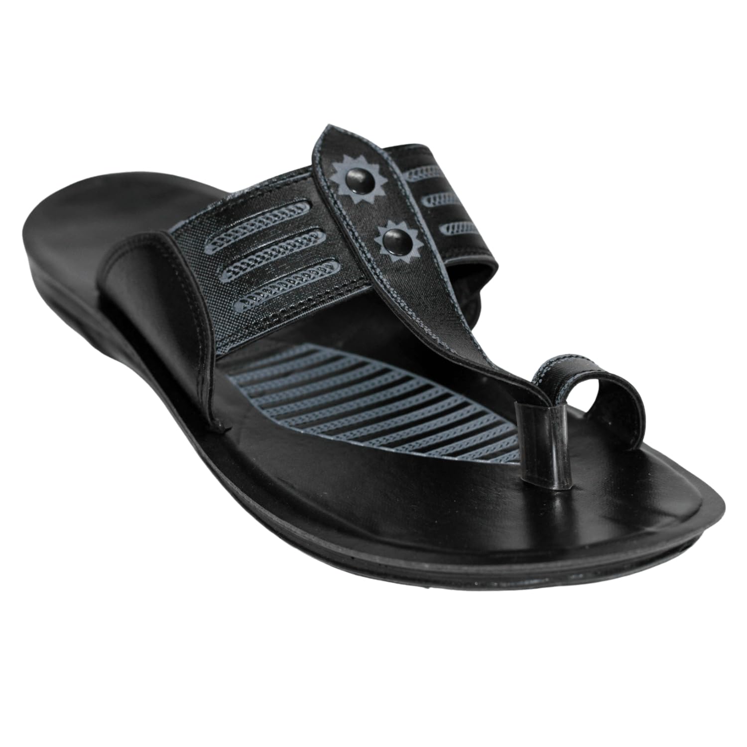 Kadam PU Footwear Formal Kolhapuri Chappals for Men | Thong Stylish & Flat Sandals for Casual Wear (Black, 9) (B0CR3XRZ95) Amazon Price History, Amazon Price Tracker