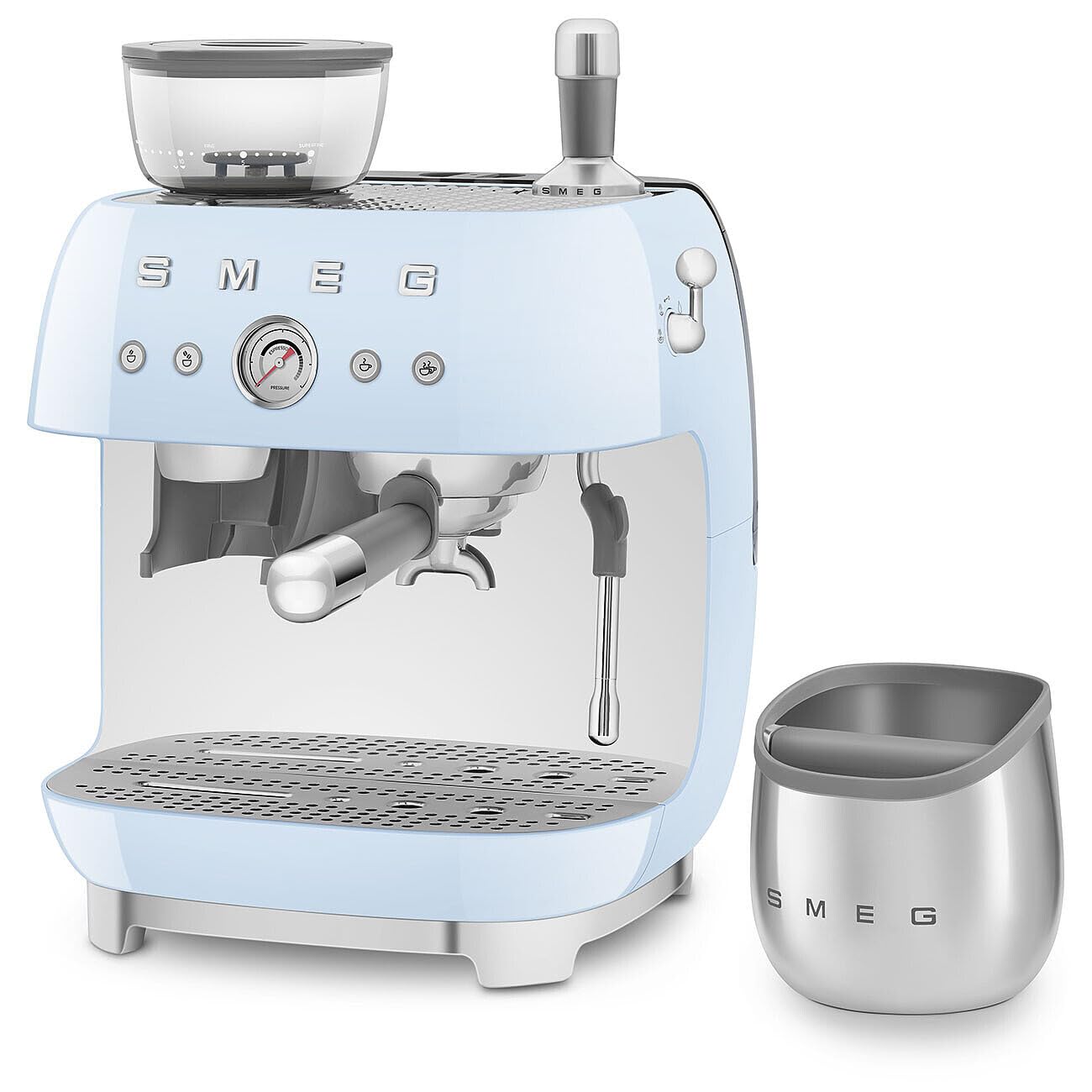 Smeg, Battifondi per Macchine da Caffè ECKB01, Acciaio Lucido, 126x125x130 mm