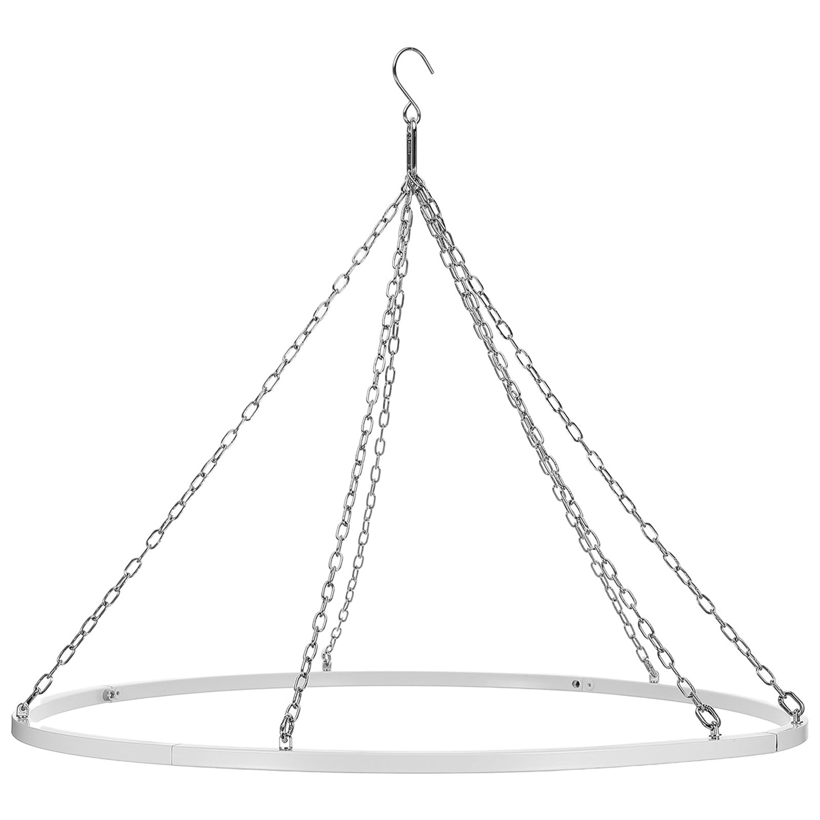 Toddmomy Kit per Appendere Drappeggi da soffitto in Metallo Metallico per 6 Pannelli, Kit di Fissaggio con Cerchi in Metallo Argentato per baldacchino da soffitto, Anello per baldacchino da