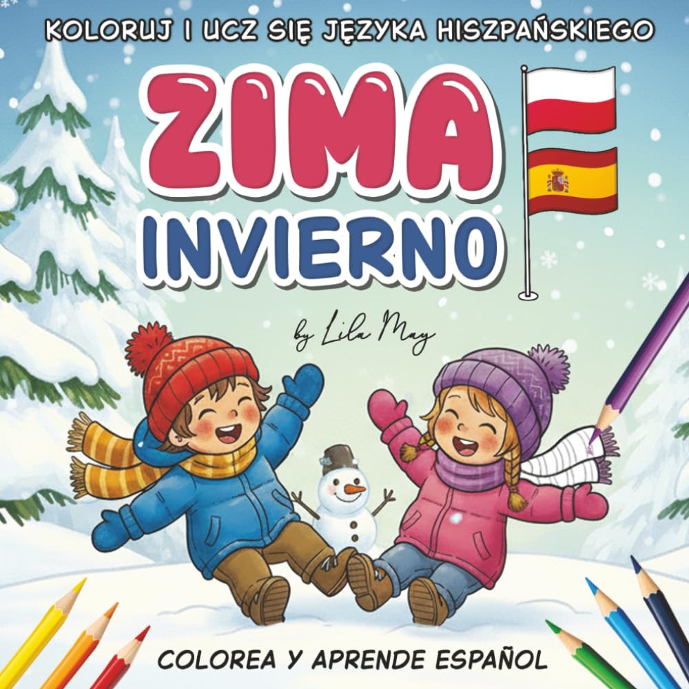 Koloruj i ucz się języka hiszpańskiego: ZIMA | INVIERNO