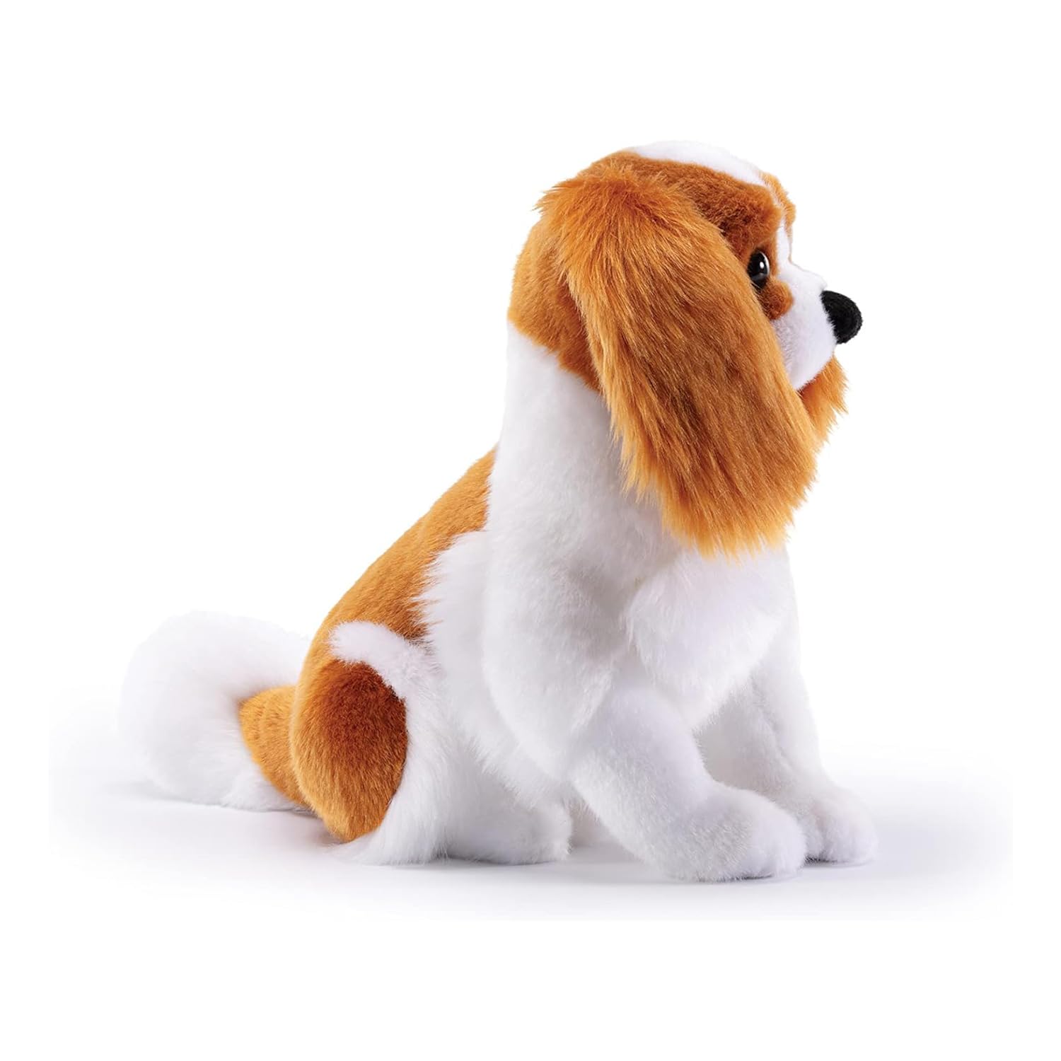 Trudi Klassik 22335 Plüschhund Cavalier King 16 x 27 x 30 cm (M), hochwertiges Stofftier mit weichen Materialien, Plüschfigur mit realistischen Details, waschbar, Kuscheltier für Kinder, Braun/Weiß