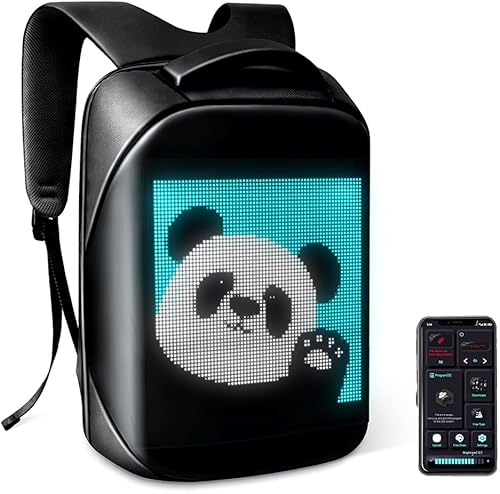 Mochila para laptop con pantalla LED, mochila de moda de bricolaje, mochila de viaje impermeable de hombro, regalo para hombres y mujeres para