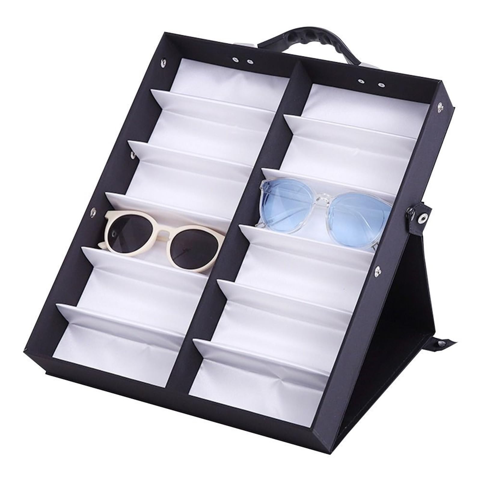 Sunglasses Organizer 12 Slots Glasses Tray Sunglasses Display Case Eyeglass Organizer Box Eyewear Holder Sunglass Stand Sun