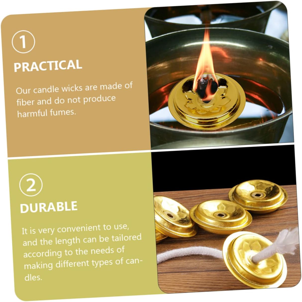 Floating Oil Lamp Wick Holder Set 6-Piece Replacement Wicks for Alcohol Burners Smokeless Candle Use Compatible Indoor and Outdoor Oil Lamps