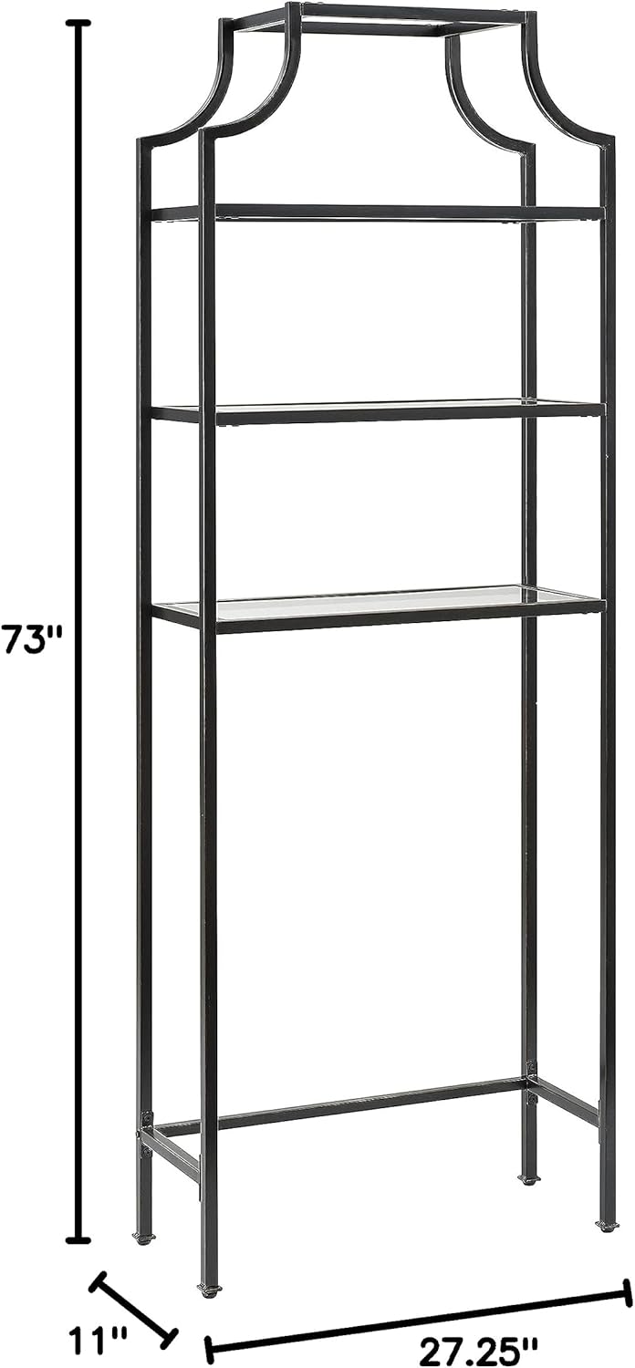 Crosley Furniture Aimee Over The Toilet Storage and Bathroom Organizer with Shelves, Oil Rubbed Bronze