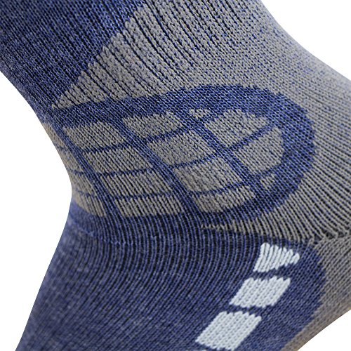 Pure Athlete Ski Socks Warm Merino Wool - Best Lightweight Thin Ski Snowboard Sock Women Men (1 Pair - Blue/Silver, Large-X-Large) #TOP3