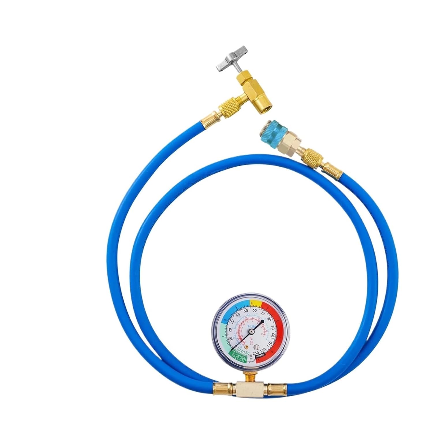 Recharge Kit R134A Recharge Measuring Hose Can Tap Gauge Refrigerant Charging Pipe Air conditioning pipes and connectors(75CM HOSE)