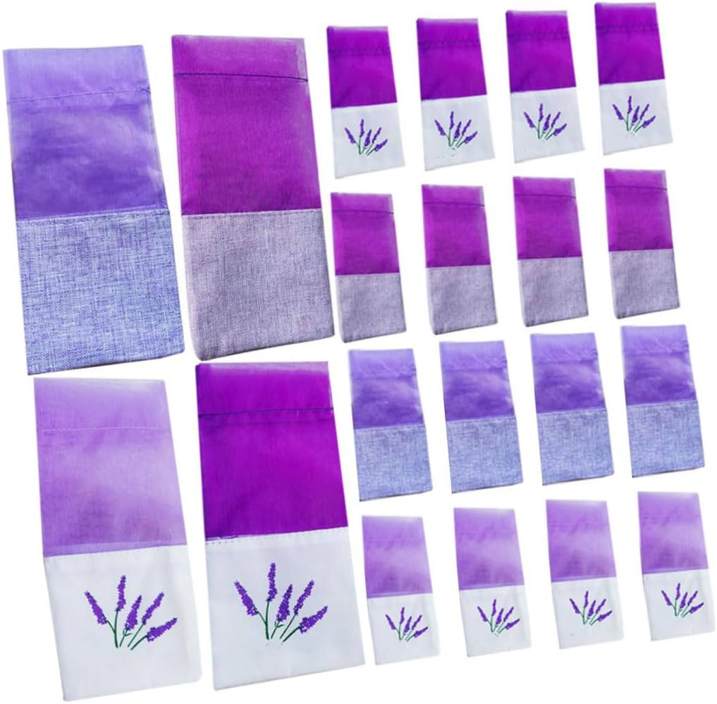 20pcs Lavender Sachet Bags Empty Linen Fabric Pouches for Home Fragrance Scented Storage Bags for Drawers and Closets