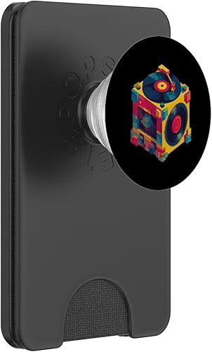 Colourful Vinyl Dice with Retro Turntable Design PopSockets PopWallet for MagSafe