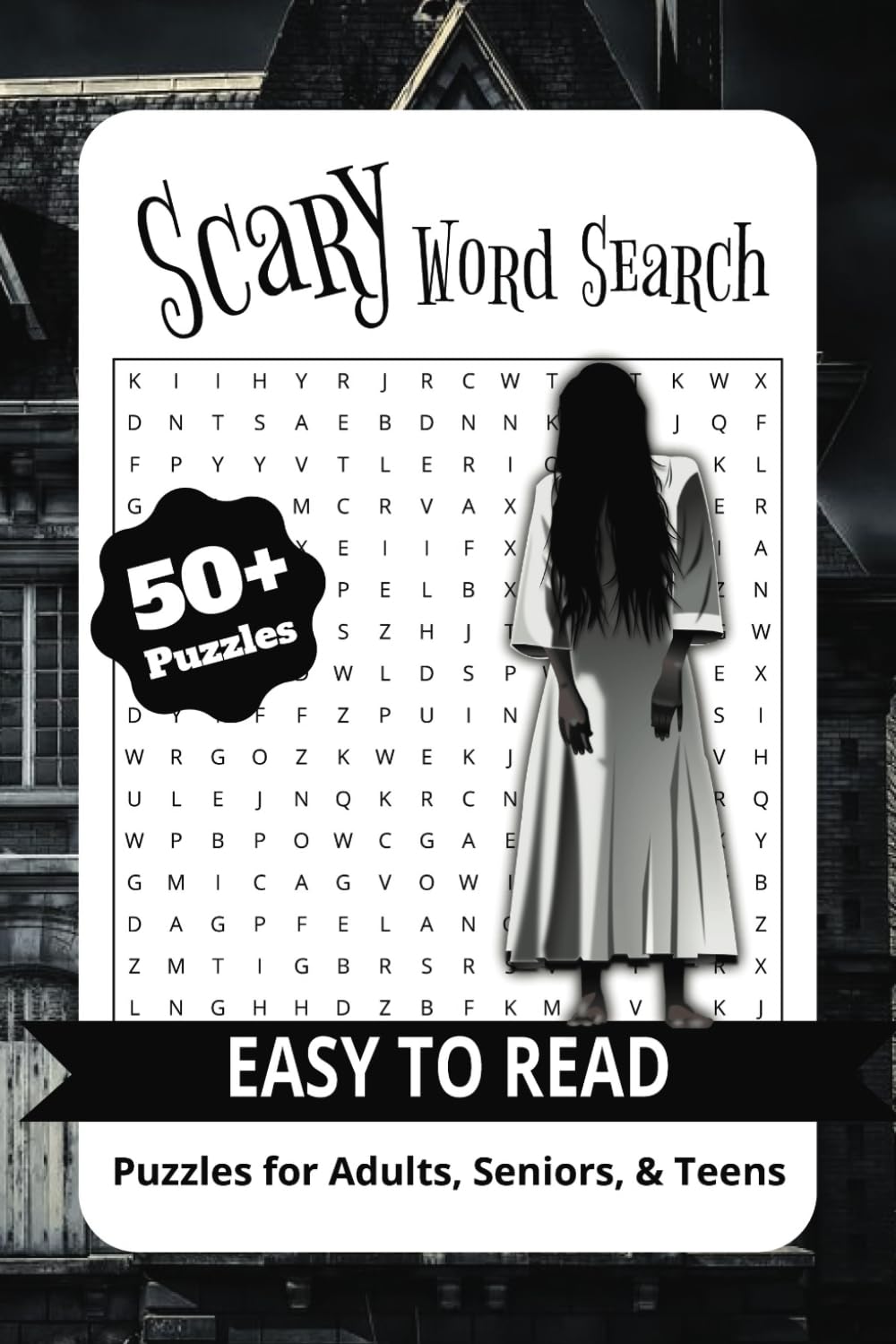 Scary Word Search Puzzle Book: Word Searches with Easy to Read Print about Horror, Monsters & Mythology | 6x9 inches | 50+ Puzzles | Spooky Gift for Halloween, Horror Fans & Puzzle Lovers