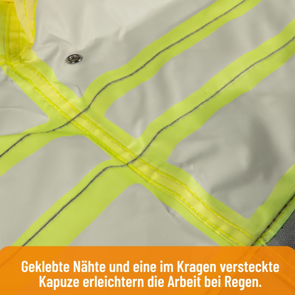Veste haute visibilité avec bandes réfléchissantes d'alerte en ISO 20471 Veste Orange Jaune Fluo Veste de pluie veste de travail d'alerte protection sécurité Veste