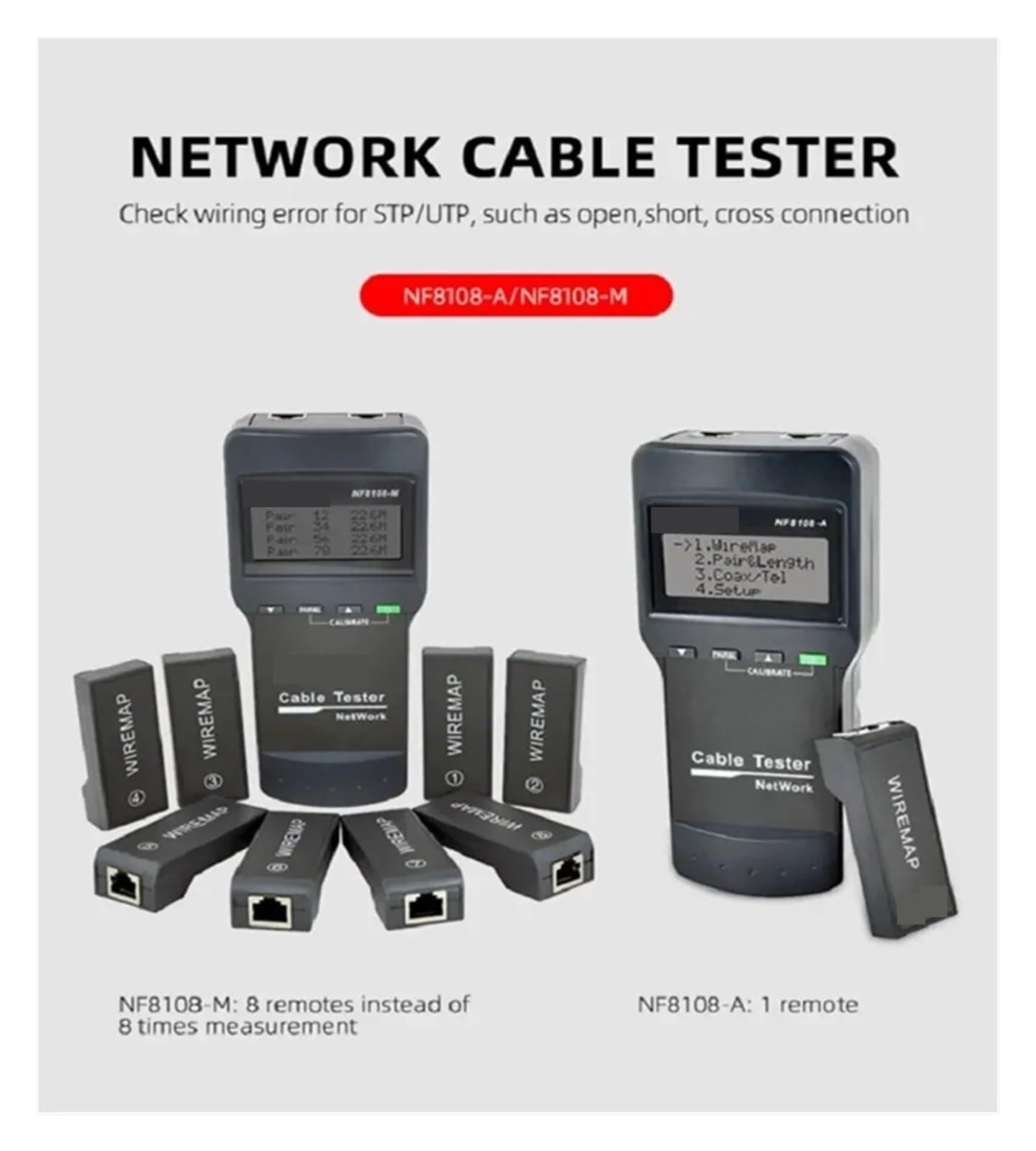 Analizador de red, Probador De Cables Red NF-8108M