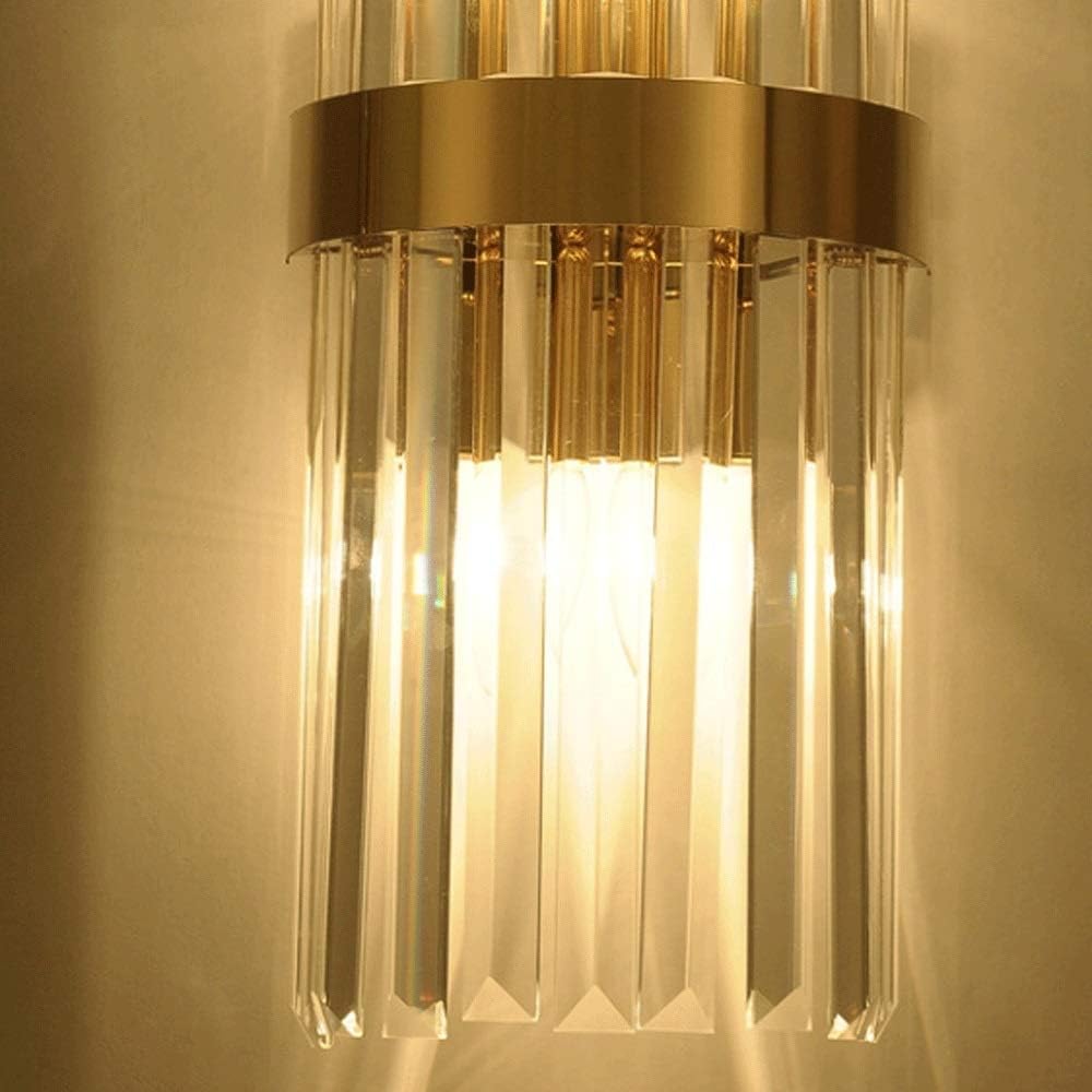 Applique da Parete Moderne per Interni con Luce Direzionale Verso l'Alto E Verso Il Basso in Ottone Spazzolato Color Oro Ideali per Camera da Letto E Soggiorno