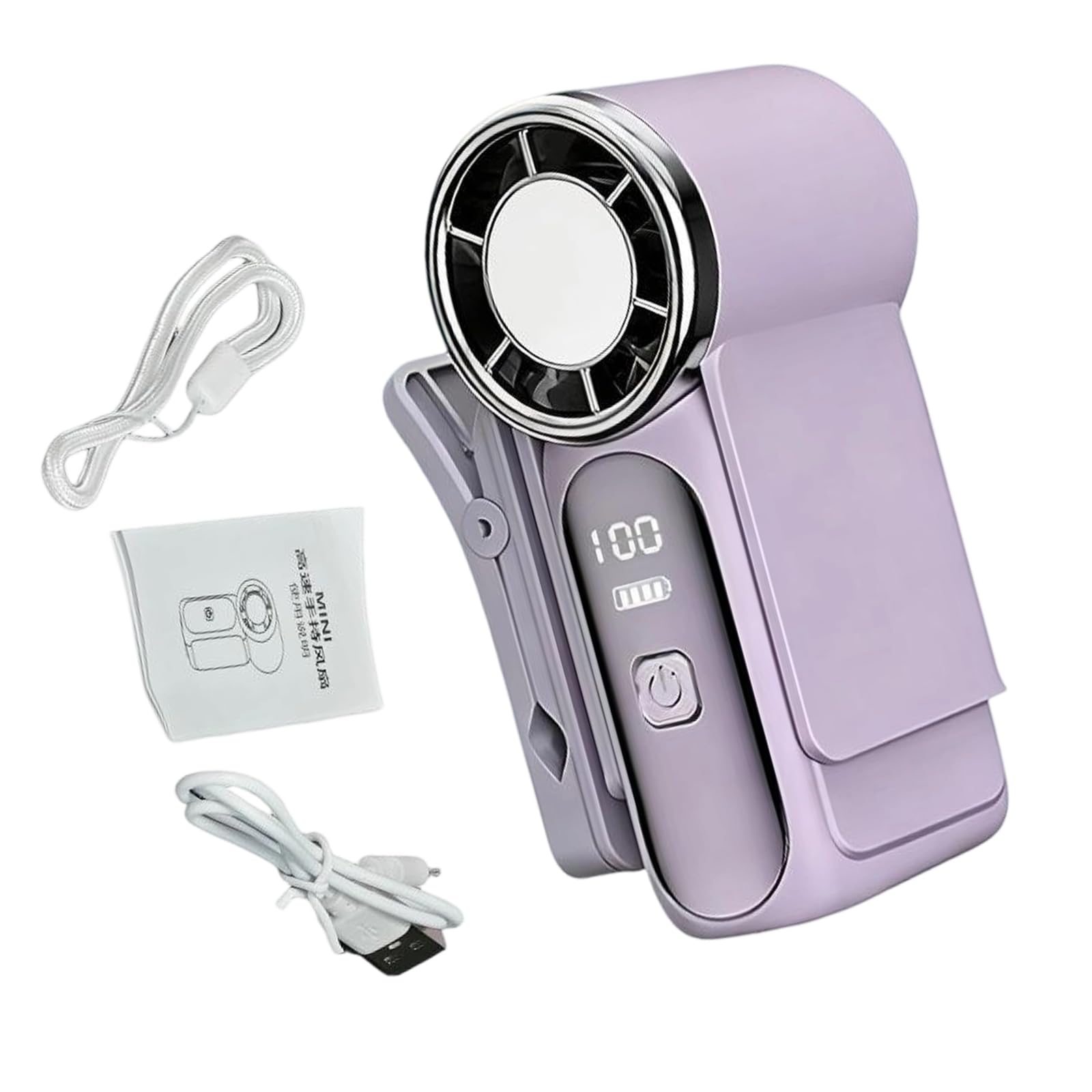 Errory Purple Quiet Operate Portable Clip Fan Rechargeable Low Noise Outdoor Clip Umbrella Fan For Outdoor Sports Enduring High Speed Small