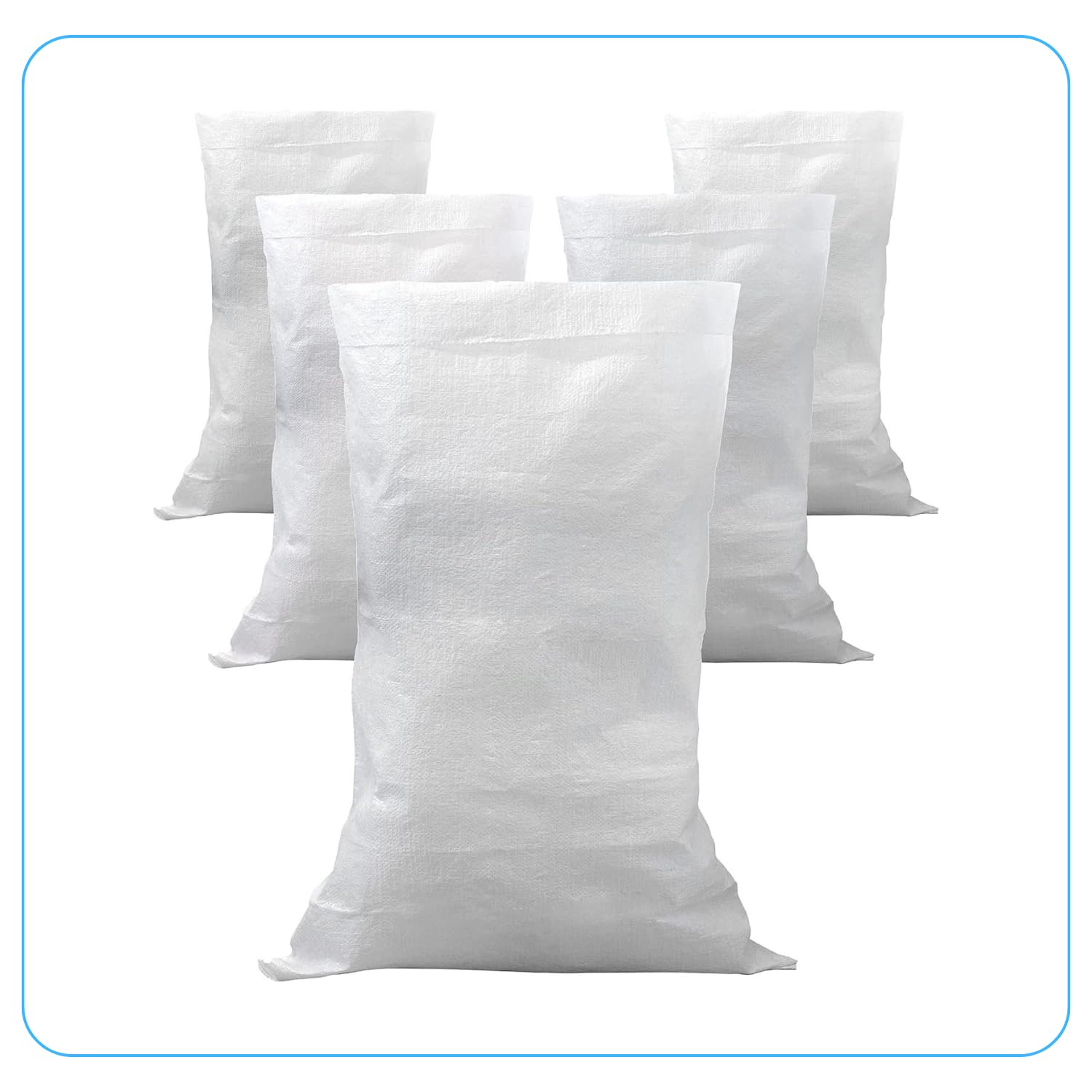 Sac à Gravat 50x80 cm Lot de 50 - Sacs en Polypropylène Alimentaire pour Cereale Chantier Riz et Grain | Sacs de Chantier, de Jardin et à Sable | Tissés PP | Réutilisables (50)