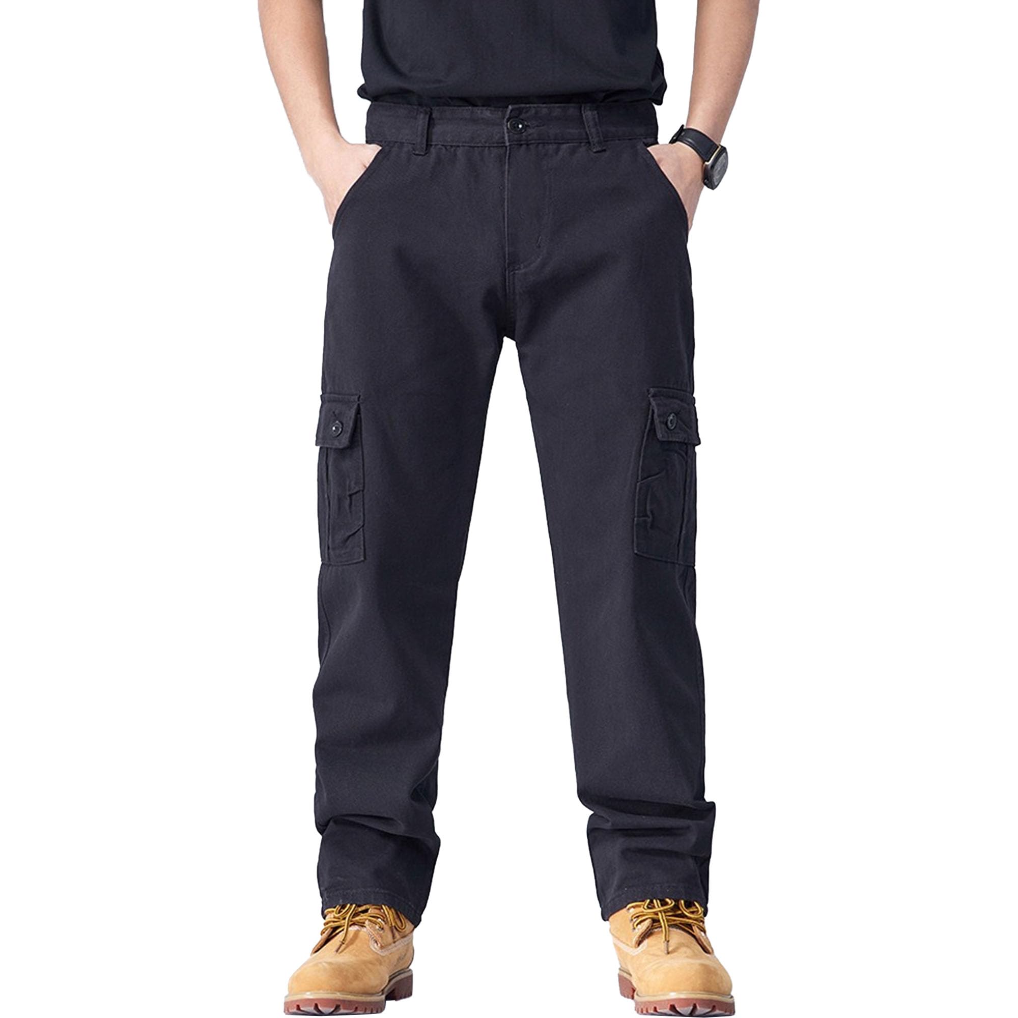 Pantalon cargo homme coupe ample cordon de serrage jambe droite travail - 8