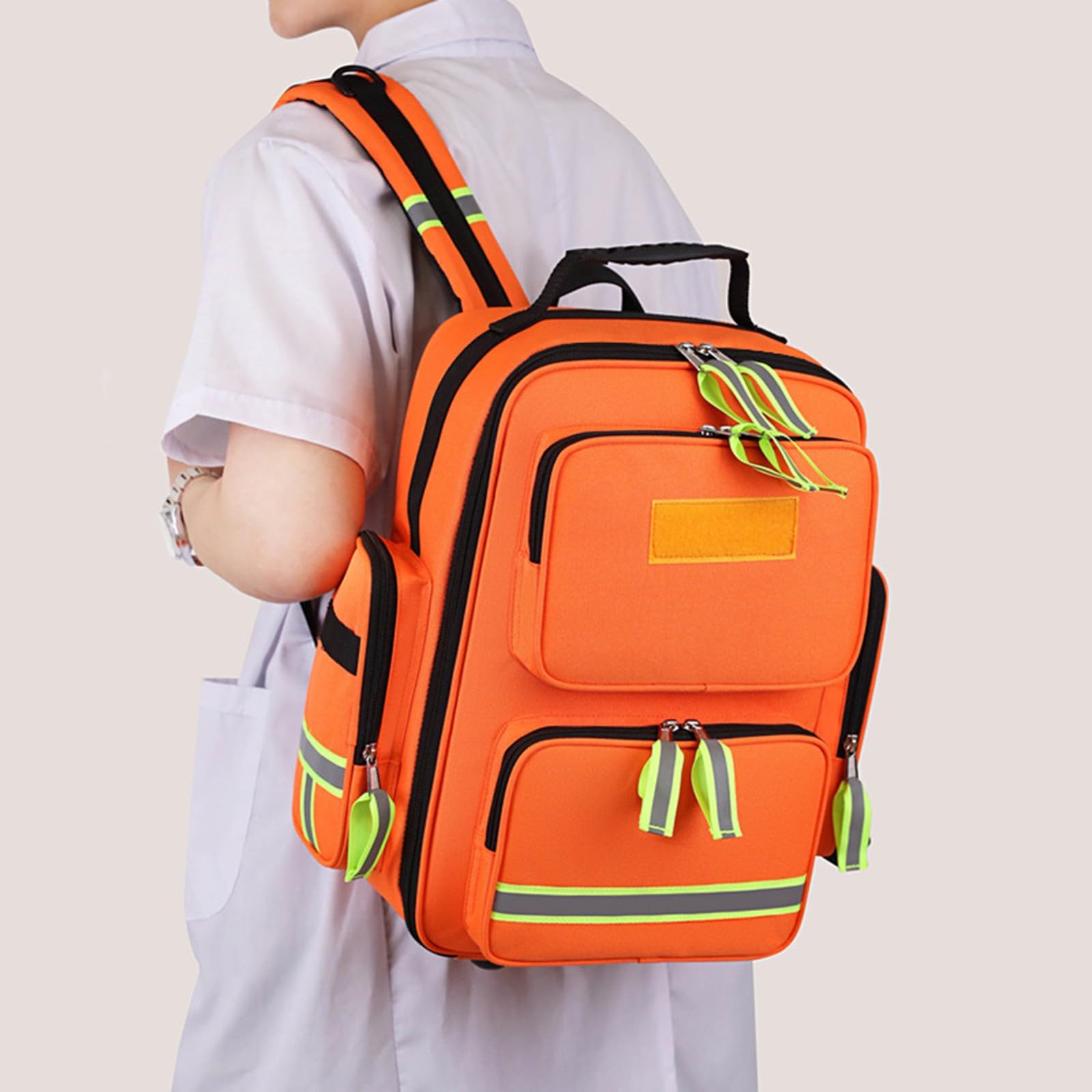 Medizinischer Notfall-Rucksack Leer Notfall Kits -Wasserdicht Verschleißfest Verstellbarer Riemen Atmungsaktiv Rücken Erste Hilfe Tasche für Reisen Haus,Auto,Arbeitsplatz & Outdoor(Red)