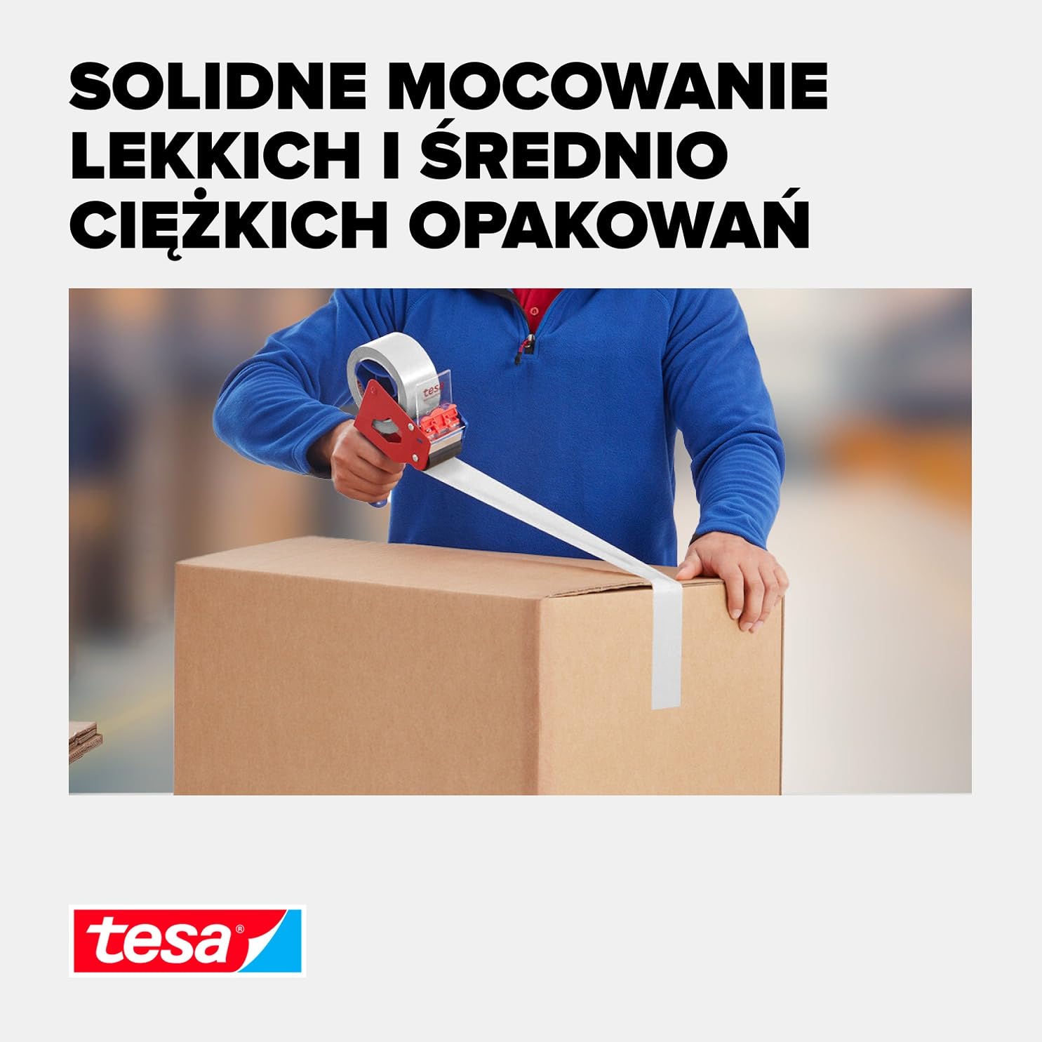 tesa 04313-0004-00 tesapack 4313 papierowa taśma do pakowania paczek i kartonów w kolorze białym, 6 rolek po 50 m x 50 mm, 6 x 50 mm