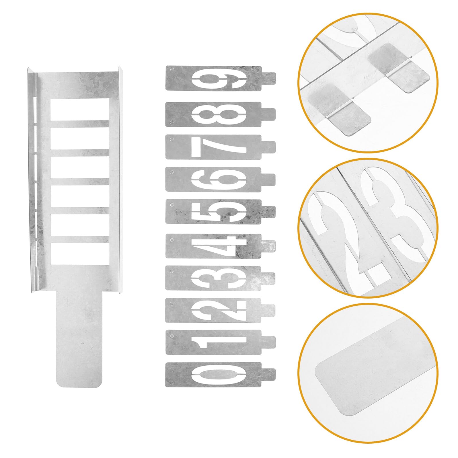 COHEALI Stencil Numerici in Ferro Argento con 6 Fessure, Modelli Traforati Resistenti per Pittura Decorativa su Cassette Postali e Segnaletica Indirizzi