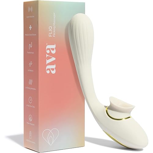 Ava FLIQ Bending Dual-Function Vibrator Wand | Sex Toys | Personal Massager | 10 Vibrations & 10 Flicking Patterns | G Spot Vibrator | Adult Toys | Gifts for Women - Off White