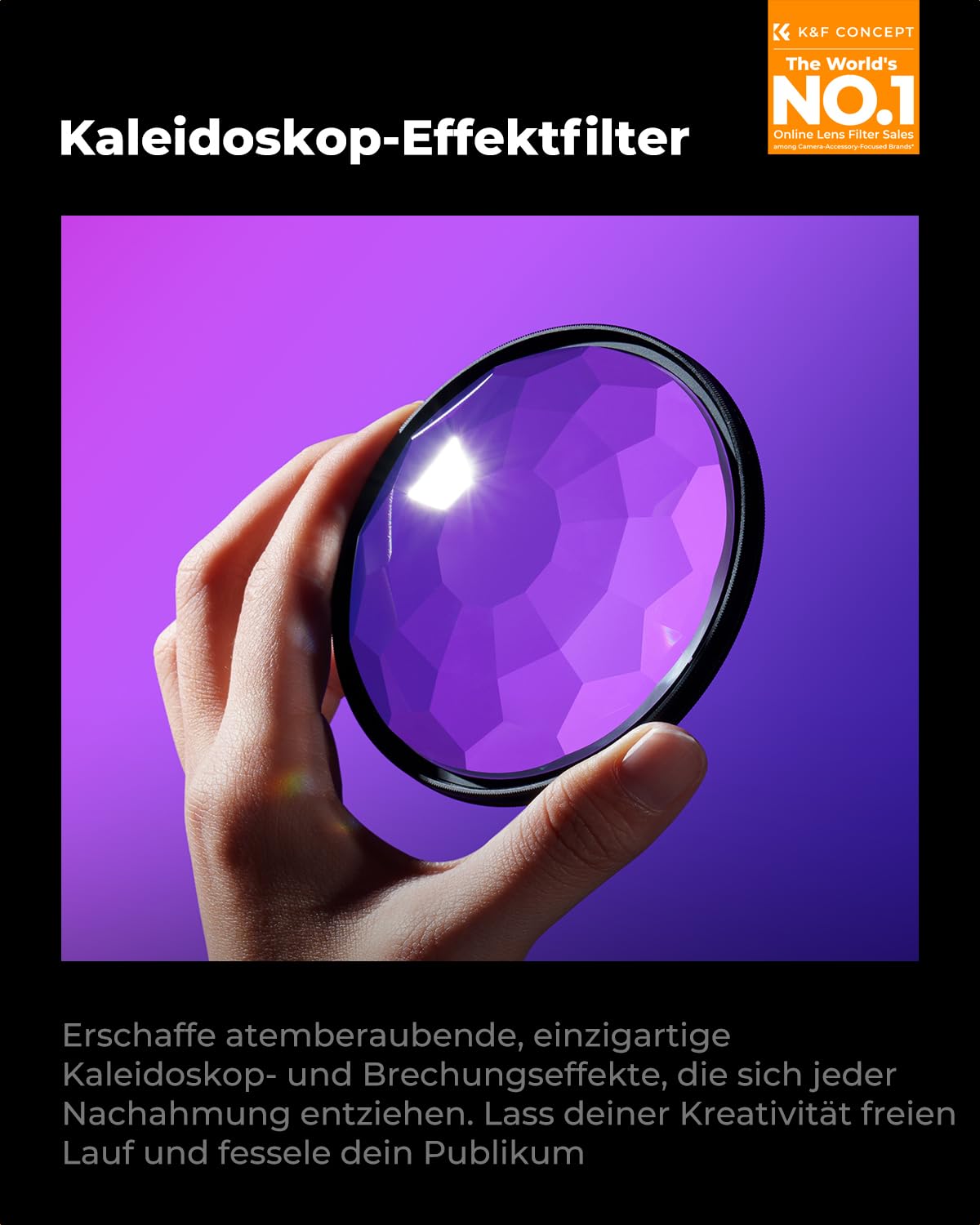 K&F CONCEPT Kaleidoskop Prismenlinsenfilter 82mm Prismenfilter Effektfilter (Nano-Basic)