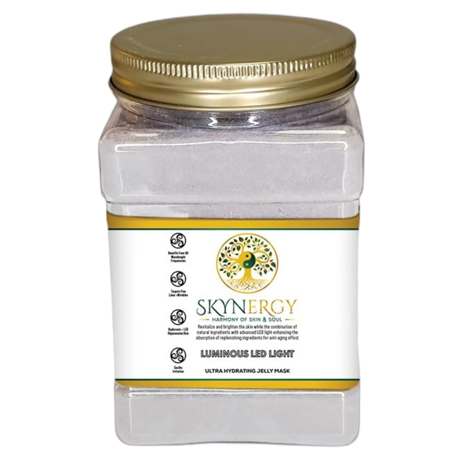 Luminous LED Light Jelly Mask - Professional Grade Hydro Glo Jelly face Masks for Hydration Radiance Glow Suitable