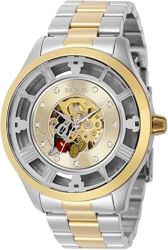 Invicta Disney Limited Edition Mickey Mouse - Reloj mecánico para hombre 1772in oro acero 41365