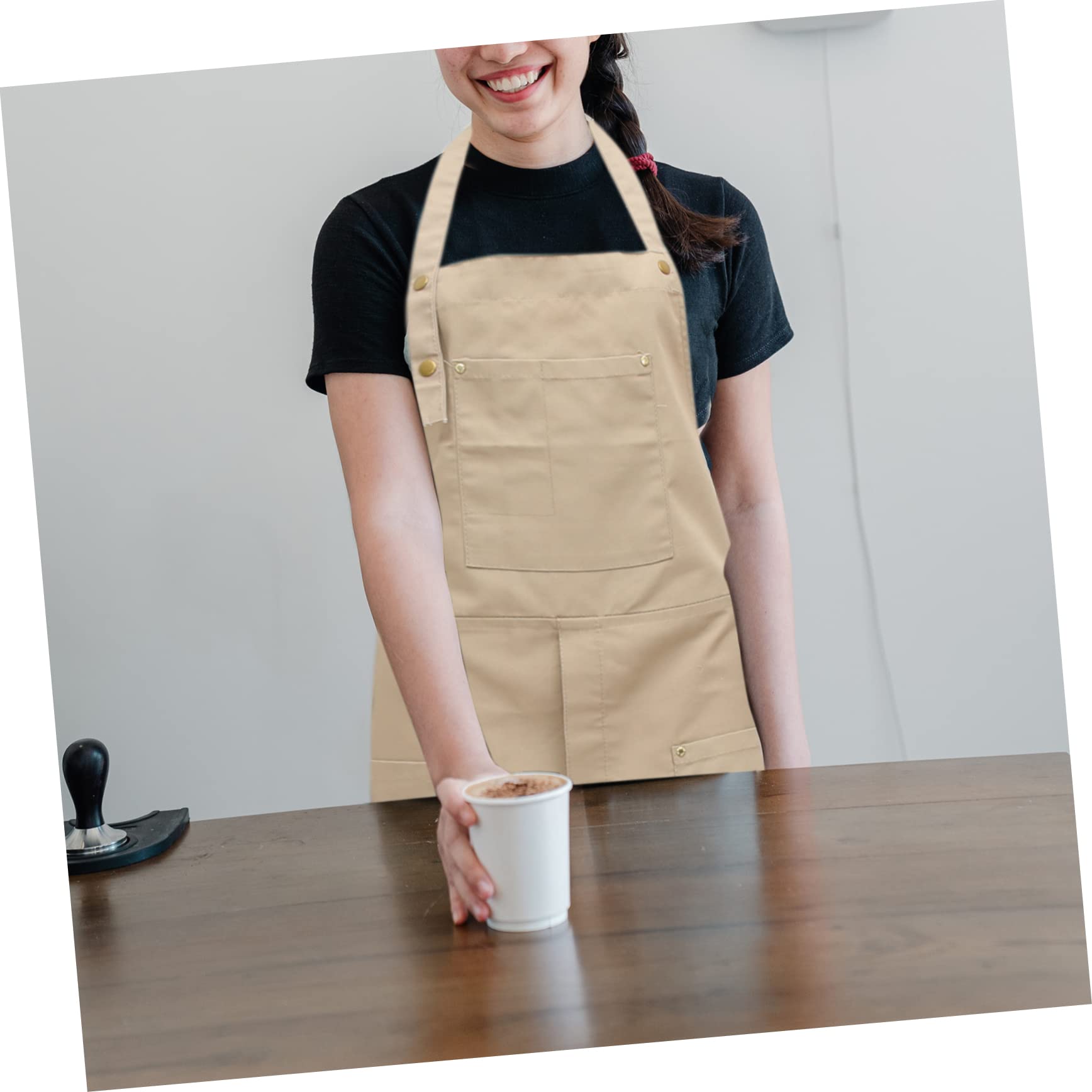 Tablier D'artiste en Toile Kaki avec Poches pour Poterie