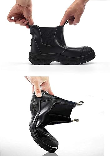 Miniatura 6 de Botas de trabajo para hombre con puntera de acero, puntera suave, impermeables, antideslizantes, antipinchazos, botas de trabajo de seguridad