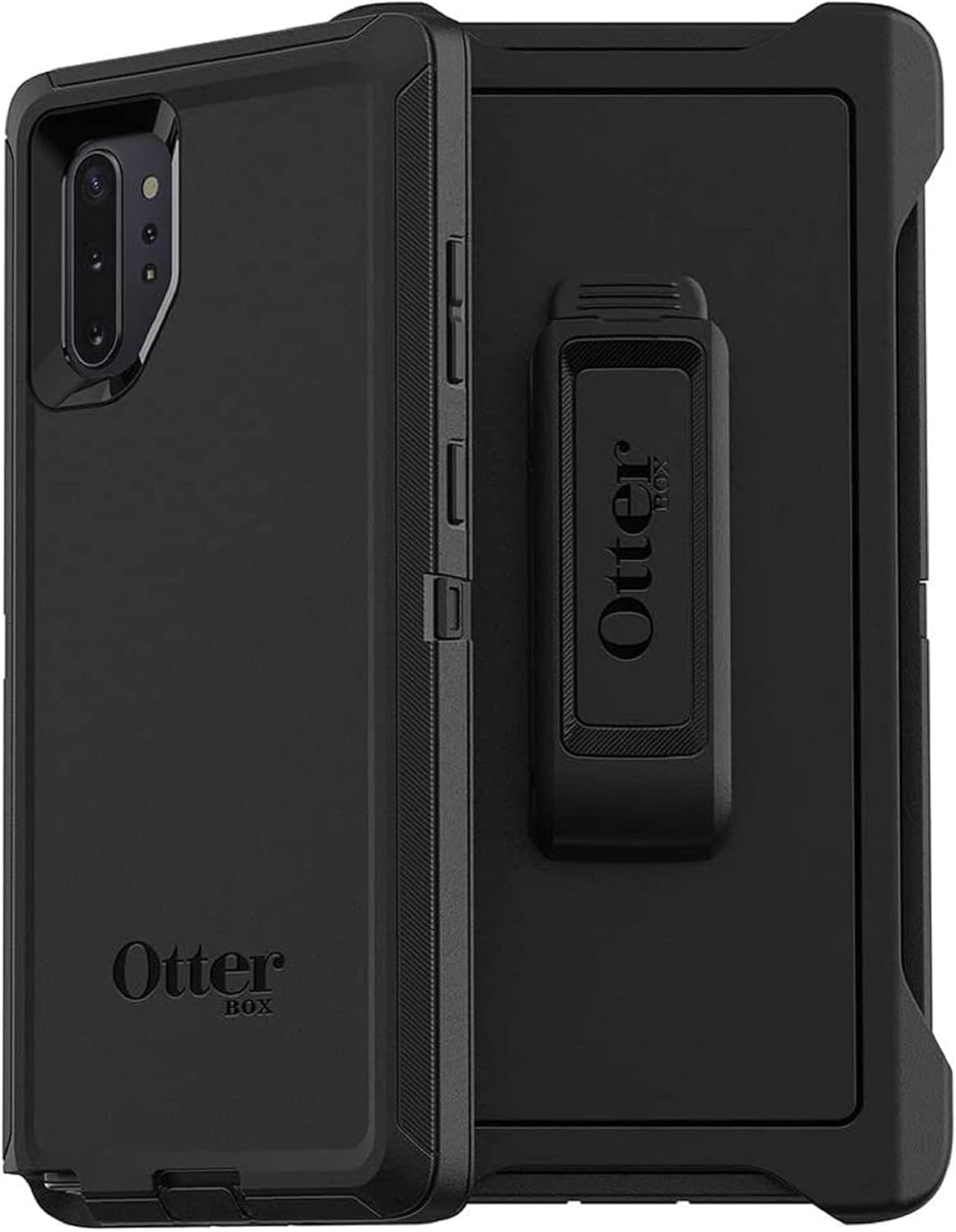 ODF Case for Samsung Galaxy Note 10+ Plus Case fits OtterBox Defender with Belt Clip - Black