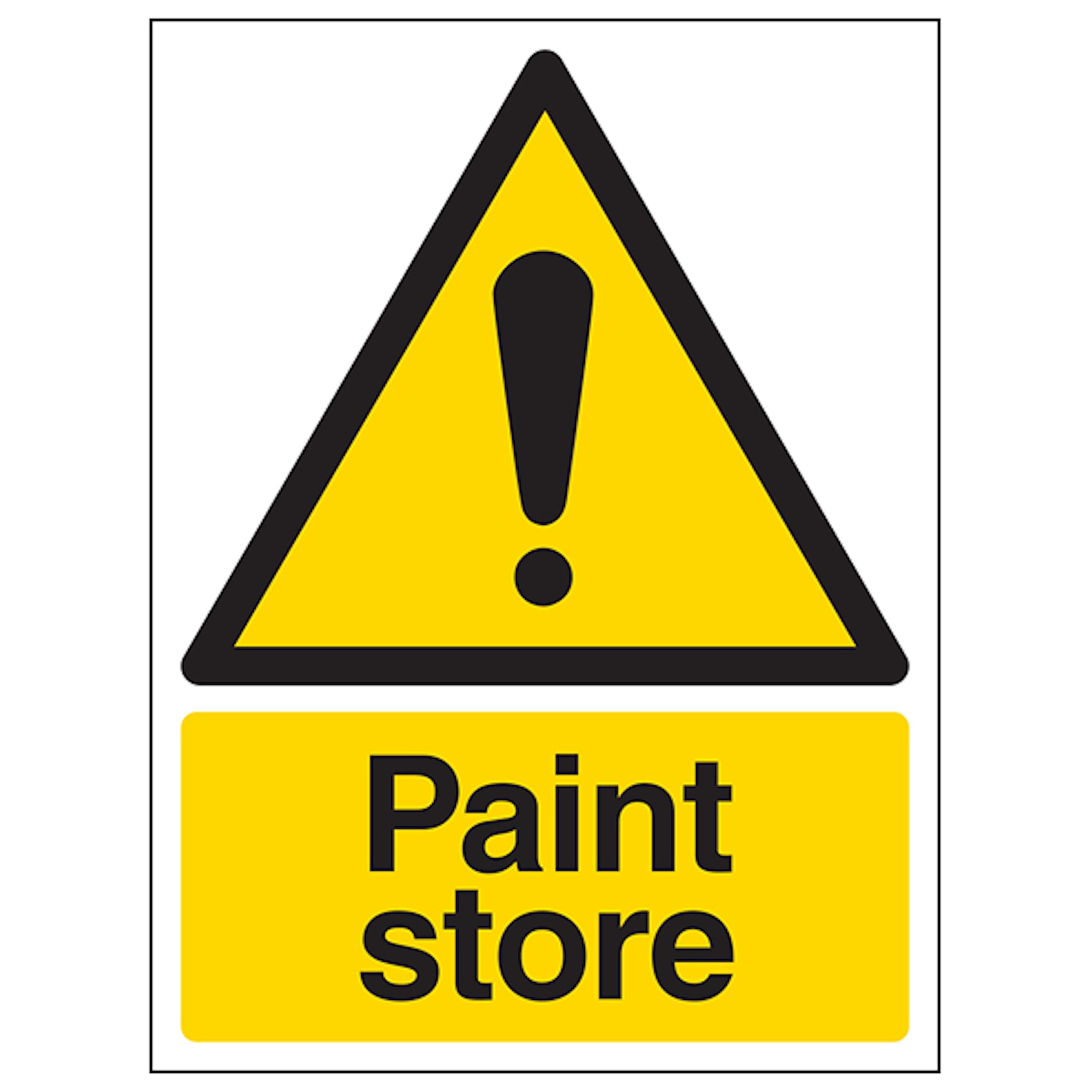 V Safety Paint Store - Portrait 150 x 200 mm - 2mm Super-Tough Rigid Plastic Safety Sign