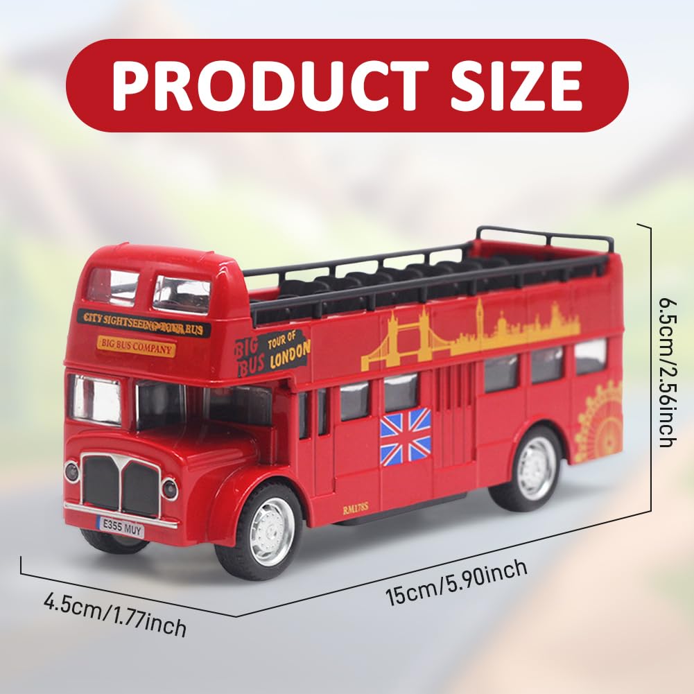 MIFKLMV Classic Bus Double Decker Red Bus Models Toy - Image 2