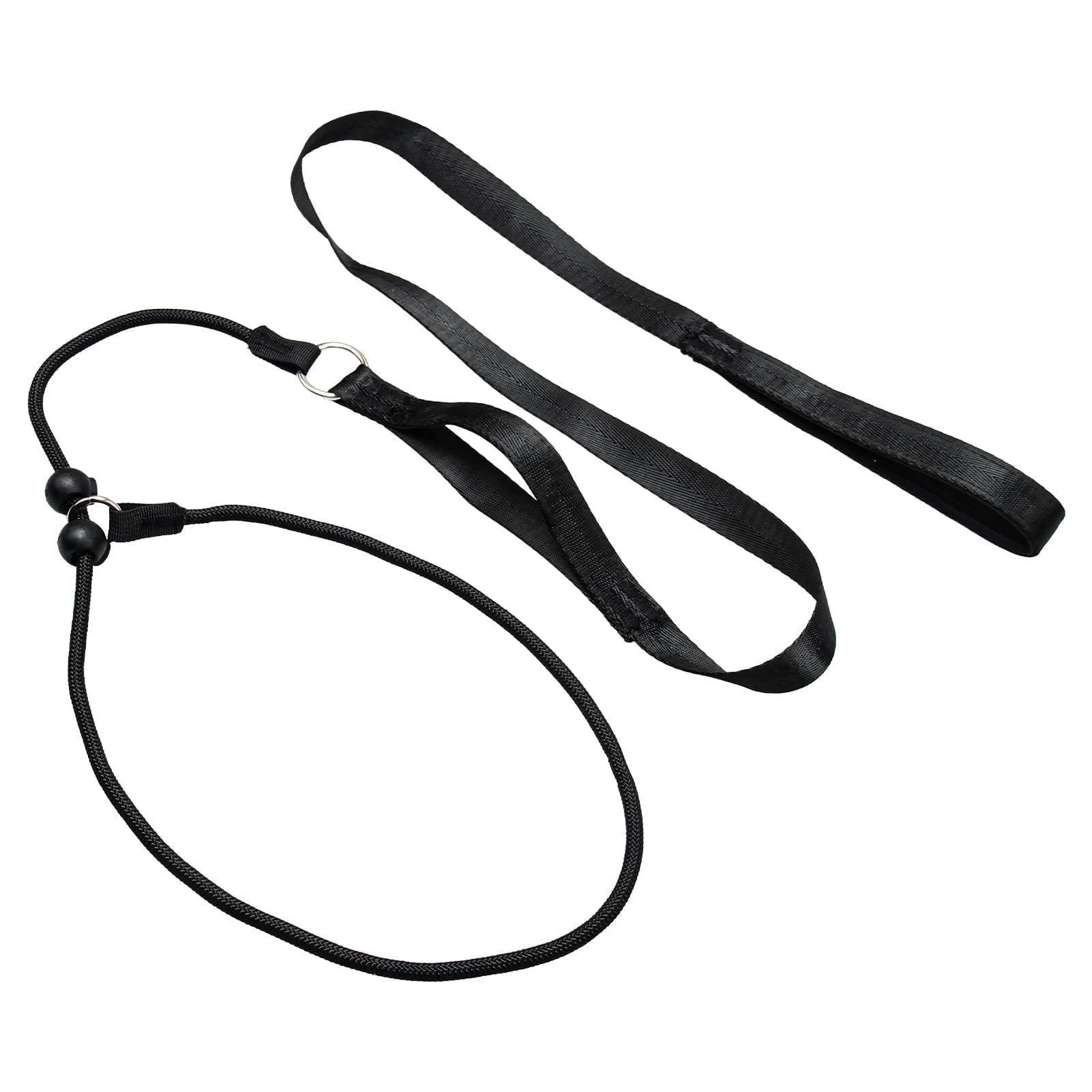 1.7m Slip Lead for Dogs, Adjustable Dog Lead Slip with Sliding Rubber Stopper, Figure of 8 Dog Lead No Collar or Harness Needed Strong Anti Pull Choking for Puppy Small Medium Large Dogs Black