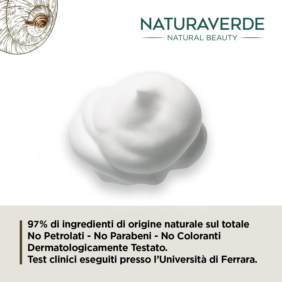 Naturaverde | BIO - Mousse Detergente Viso alla Bava di Lumaca, Mousse BIO, Mousse Detergente BIO, Mousse Detergente con Aloe Vera BIO e Acido Ialuronico, Certificata ICEA, Rinfrescante, 150ml