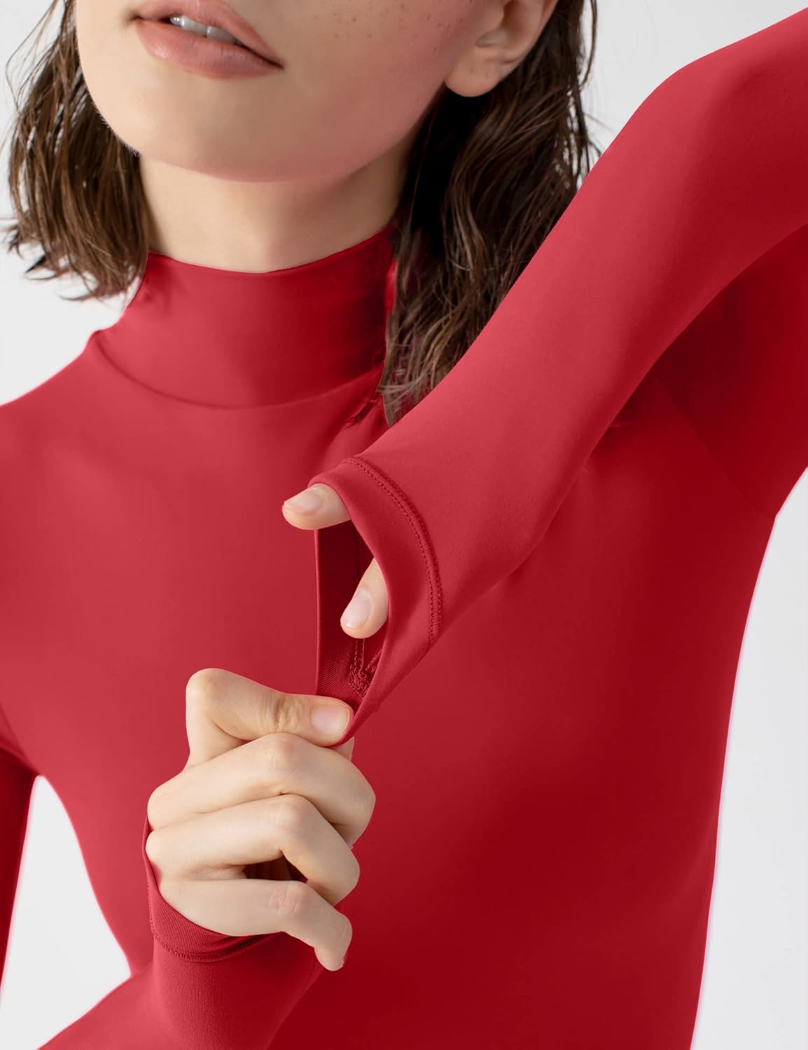 PUMIEY Women's Long Sleeve Bodysuit Mock Turtle Neck Body Suits Going Out Tops Sharp Collection