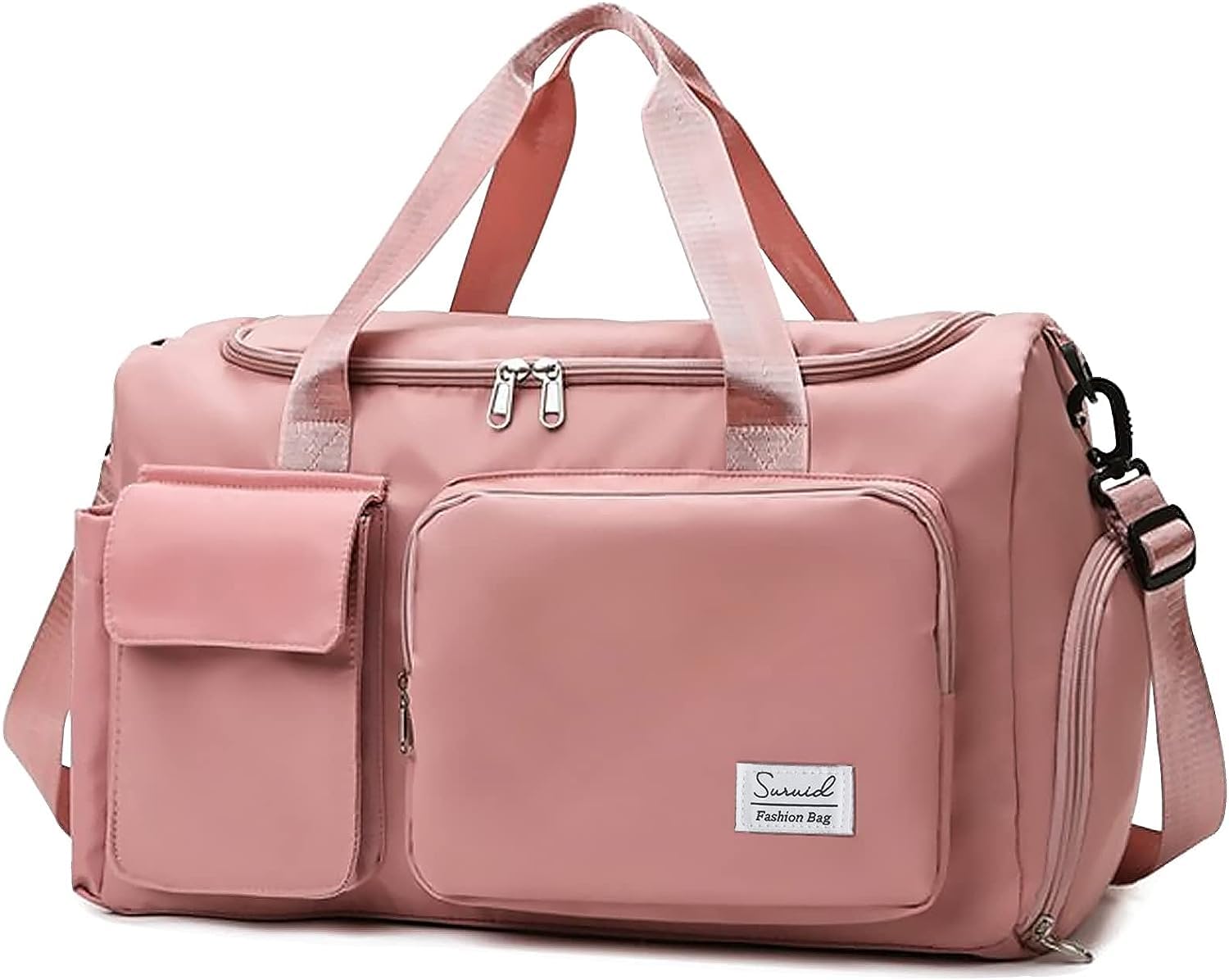 Bolsa de Deporte Impermeable Hombre Mujer | Bolsa de Viaje y Gimnasio Unisex | Bolsa Deportiva con Compartimentos Separados y Asas Reforzadas | Ideal para Sport Gym y Fitness, Color Rosa