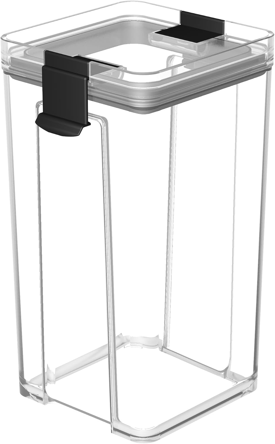 8.6Cup Sealed Food Storage Container, Fridge Organizer Bins with Clips for Kitchen, Freezable Airtight Leak-Proof Stackable Plastic Clear