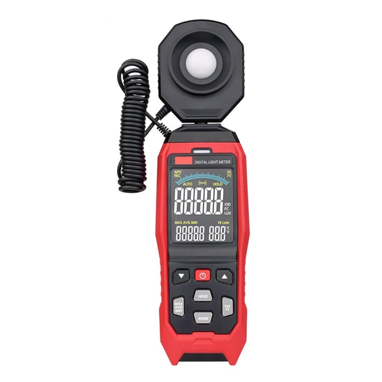 Medidor De Luz Digital TA632B TA632A, Luxómetro, Sonda Desmontable, Iluminómetro, Fotómetro 200000 Lux/FC, Probador Ambiental Amplio Rango, Alta PrecisióN(TA632B)