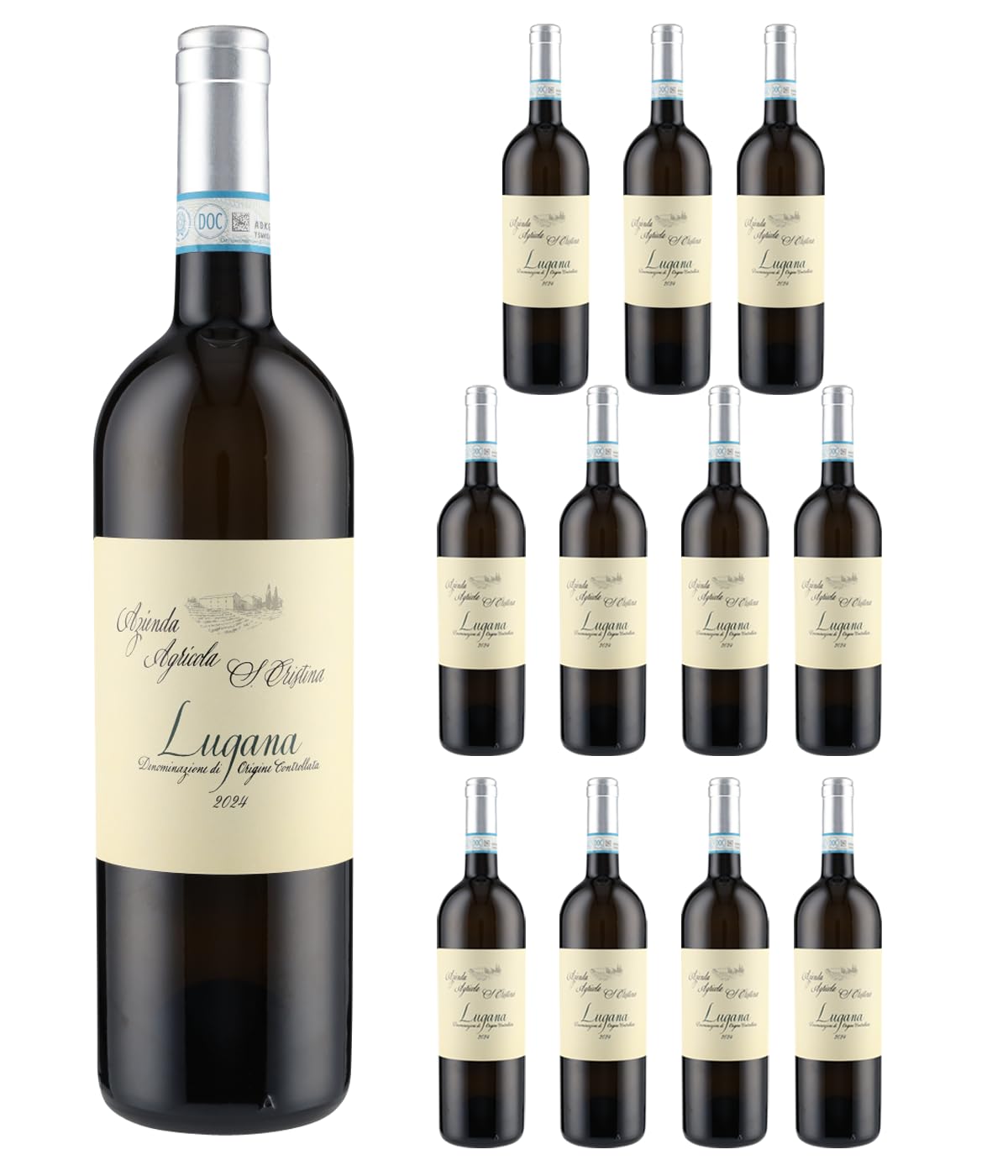 Zenato Lugana Santa Cristina Vigneto Massoni DOC 2024 Weißwein (12 x 0,75L) – Italienischer Trebbiano di Lugana aus Venetien, frisch & fruchtig, 13% Vol.