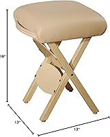 Vista 11 de Mt Massage Tables Lightweight Wooden Handy Folding Massage Stool Wood Foldable Tattoo Stool, Black