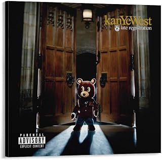 DJCN RBV Kanye West Late Registration Canvas Poster Wall Decorative Art Painting Living Room Bedroom Decoration Gift Frame-style24x24inch(60x60cm)