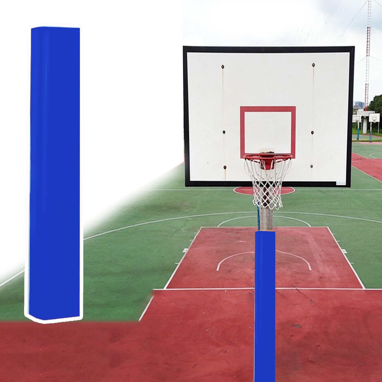 Wyściółka słupka do koszykówki premium – ochronna poduszka piankowa o grubości 5 cm na kwadratowe drążki od 8 x 8 do 20 x 20 cm, bezpieczna osłona do sportów koszykówki i aktywności na świeżym