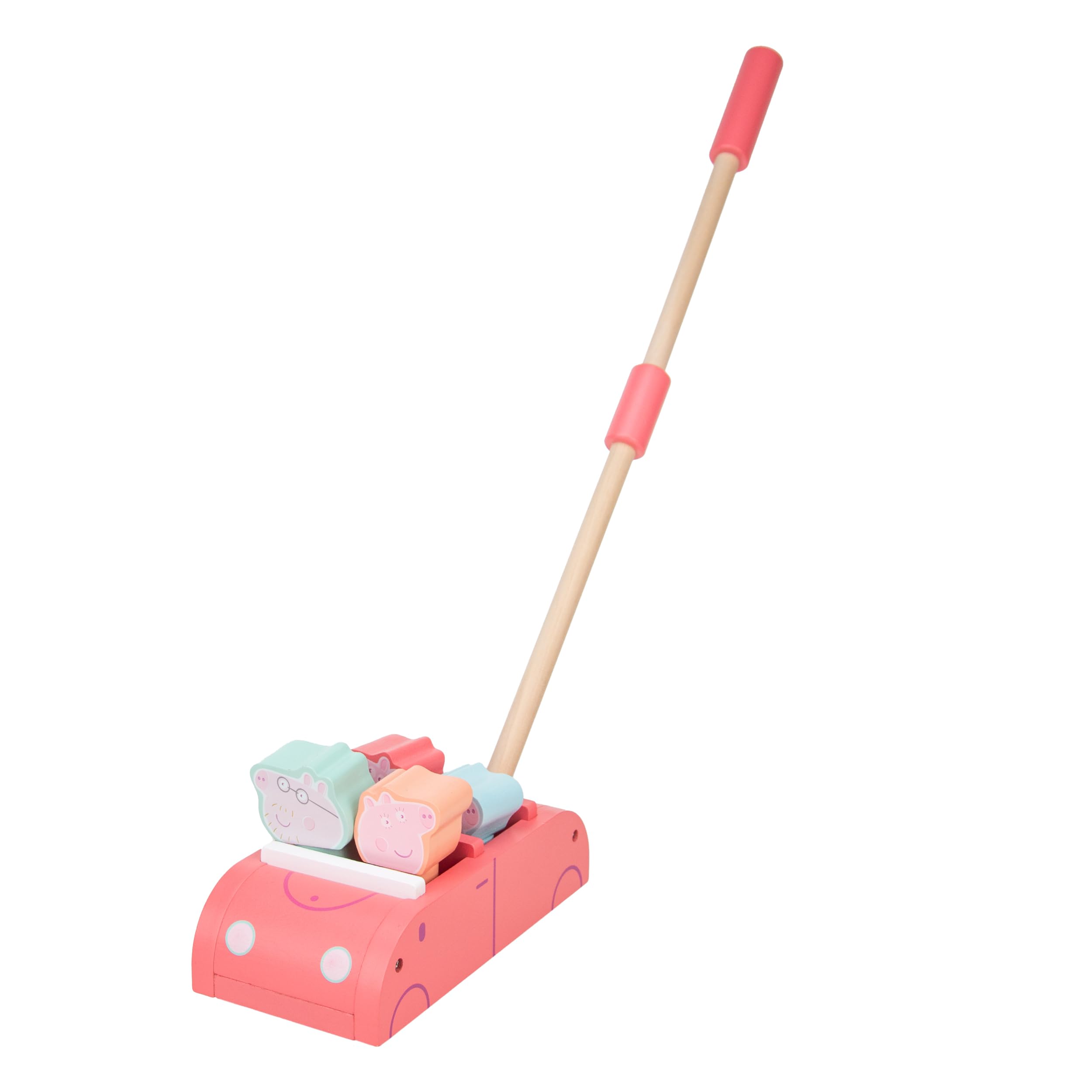 Peppa Pig Grow Push Along Family Car for Toddlers 12+ Months Wooden Push Toy with Removable Figures Encourages First Steps Balance and Imaginative Play — image 1