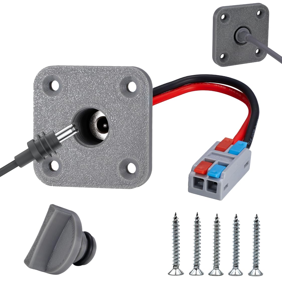 Starlink Mini DC Cable Panel Mount (quadrato, 1 pezzo, grigio)