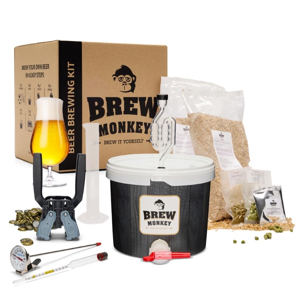 Brew Monkey® Kit de Elaboración de Cerveza Tripel | Kit Completo de 5 Litros | 8.2% Vol. | Kit Para Hacer Cerveza | Regalos Originales para Hombre | Dia Del Padre Regalos