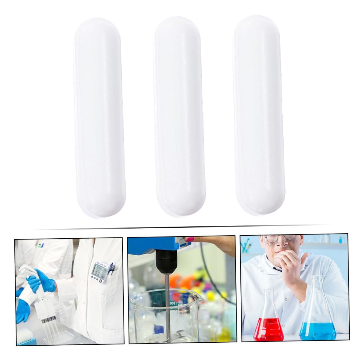 Mobestech 48piezas Barra Agitadora Magnética De Ptfe De Herramienta De Mezcla Para Laboratorio Para Agitar Líquidos Alta Temperatura Investigación Científica